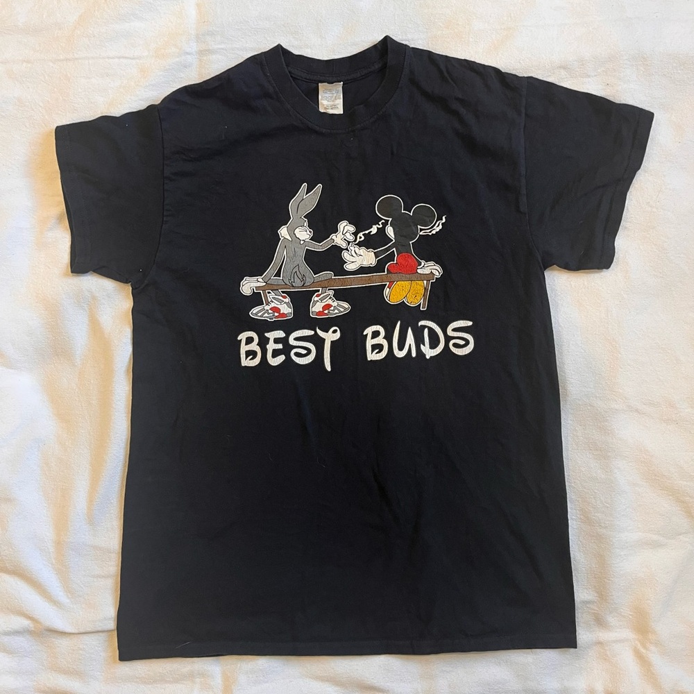 Black 'Best Buds' Graphic T-Shirt - Picture 1 of 2